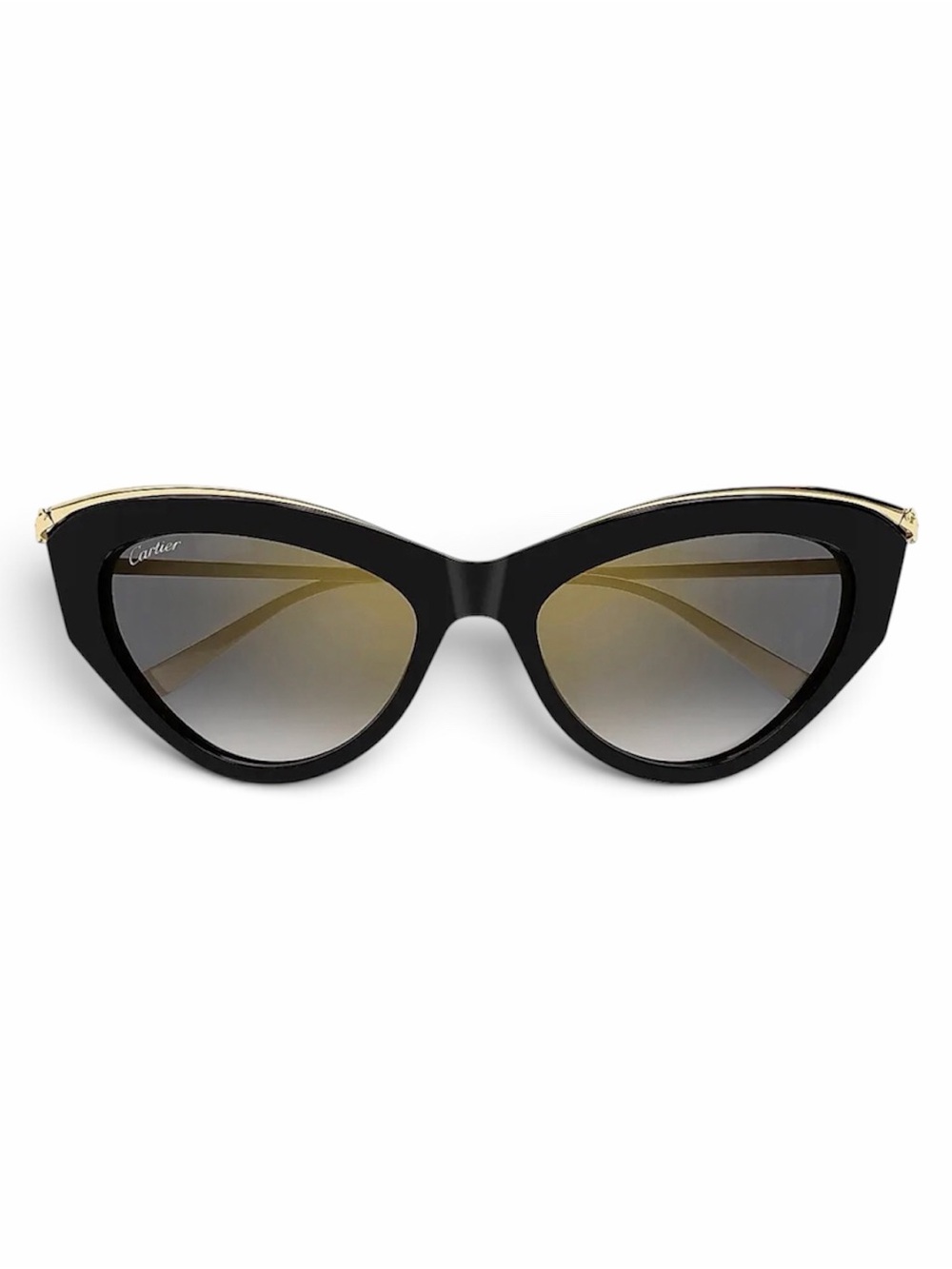 Cartier Panthère Classic 55mm Cat-Eye Sunglasses Black & Gold – Brand New